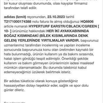 Adidas'ın Malının Arkasında Durmayıp Suç'u Müşteriye Atması
