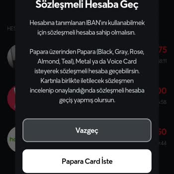 Papara'da Sözleşmeli Hesaba Geçemiyorum