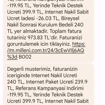 Millenicom Nakil İşlemi