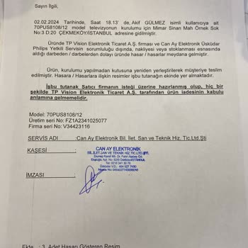 Media Markt Philips Marka Hasarlı 70 İnç Televizyon