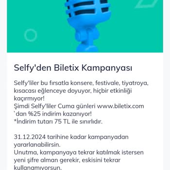Selfy Biletix Kod Sorunu