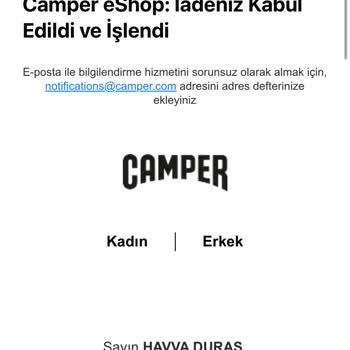 Camper Ürün İadesinde Yaşanan Gecikme Ve Mağduriyet