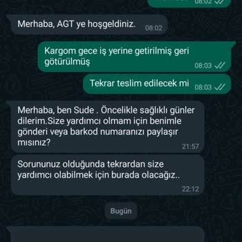 AGT Kurye (aynigunteslim.com) Ürünlerim Teslim Edilmedi
