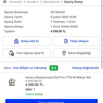 Pazarama Yanlış Ürün Gönderimi Ve Değişim Talebi