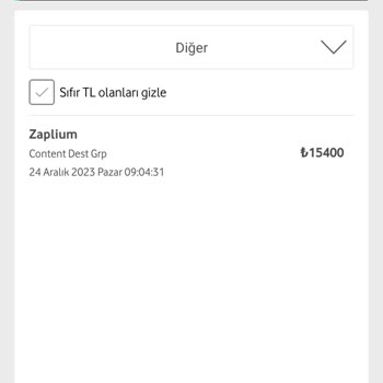 Vodafone Zaplium Ücret Kesilmesi