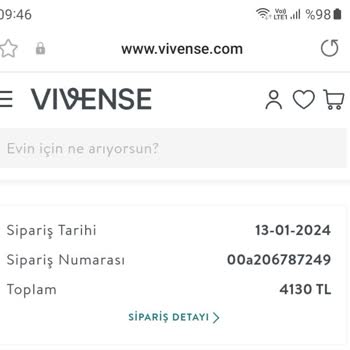 Vivense Eksik Parça Yüzünden Gelmeyen Ürün