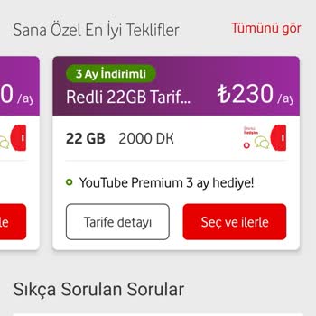 Vodafone Uyumlu 7 GB Tarife Taahhüt Zammı