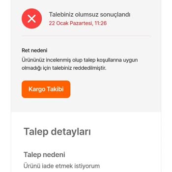 Hepsiburada Kiwi Kaf İade Edememem