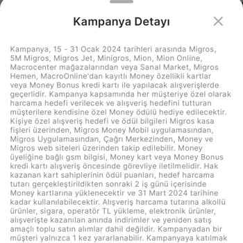 Migros Kampanya Yüklememe Sorunu