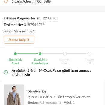 Trendyol Stradivarius Marka Ceket Problemi İptal Ve İade Sağlamıyorlar
