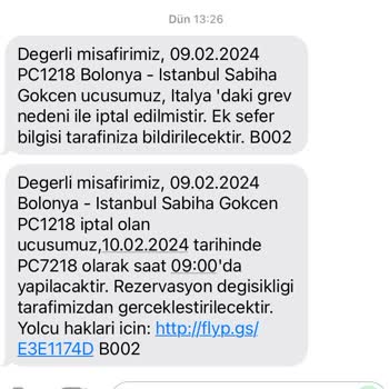 Uçuş İptali Nedeniyle Pegasus Mağduriyeti