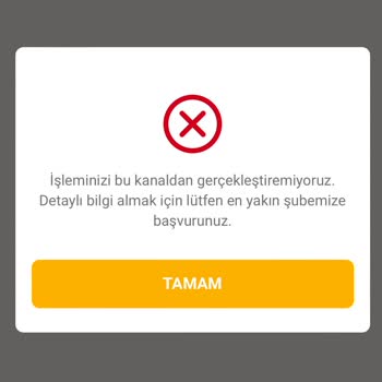 VakıfBank Mobil Bankacılık Kredi İşlemleri Sekmesindeki Hata