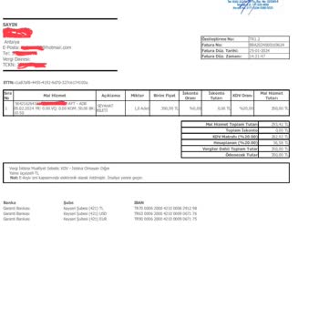 Obilet Uçuş Bilet Faturası