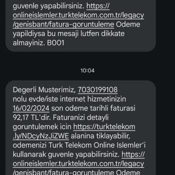 Türk Telekom Fatura Gelmeye Devam Ediyor