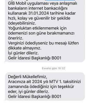 Gelir İdaresi Başkanlığı Gıb Den Gelen SMS