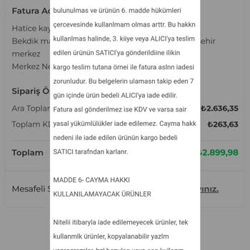 Sawosh Geri İade Kabul Etmiyor