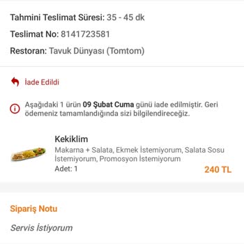 Trendyol GO Sistem Hatası Ücret İadesi Yapılmaması