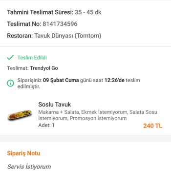 Trendyol GO Sistem Hatası Ücret İadesi Yapılmaması