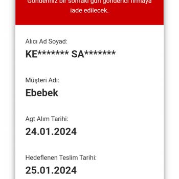 AGT Kurye (aynigunteslim.com) Kargo Teslimatı Ve İade Sorunu