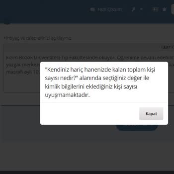 Aile ve Sosyal Hizmetler Bakanlığı Sosyal Yardım Başvurusunda Kişi Sayısı Uyuşmazlığı Sorunu