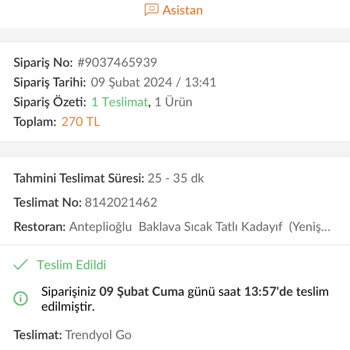 Trendyol GO Kuryenin Zili Çalmayıp Teslim Etmemesi