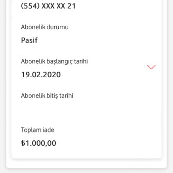 Vodafone IBAN Alanı Yok