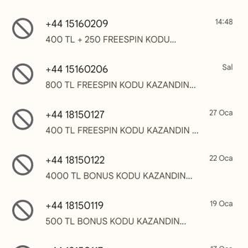 Türk Telekom Sürekli+44 İle Başlayan Numaralardan Spam Mesajları Alıyorum
