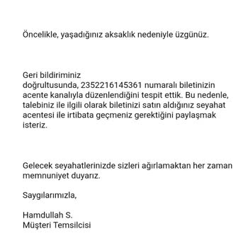 THY Uçak Bileti Açığa Alma