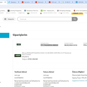 PttAVM Sipariş İptali Sonrası Yapılmayan İade