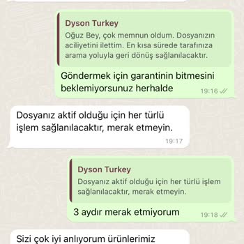 Dyson 6 Aydır Parça Göndermiyor.