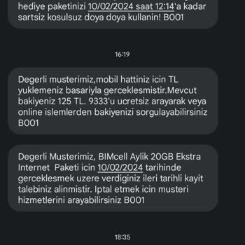 Bimcell Tl Yükleme Kesilme