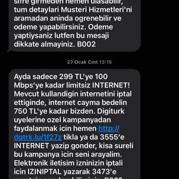 Kablo Netten Gelen Sahte Digiturk Kampanyası