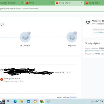 Aliexpress Siparişimi Neden İptal Ettiniz