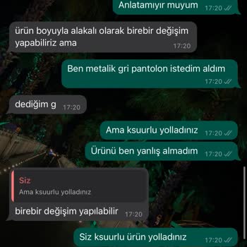 İlayda Çamur (Bi' Butik) Ürün Görselden Farklı Ve Para İadesi Kabul Etmiyorlar