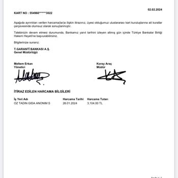 Garanti BBVA Hesabımdan Çekilen Para