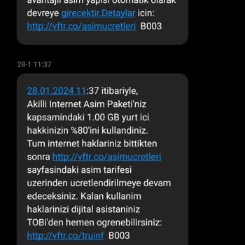 Vodafone Faturama Durduk Yere Ek Paket Ücret Yansıtılması