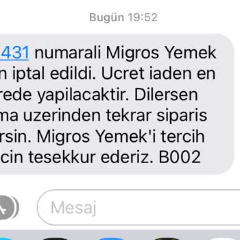 Migrosyemek Ve Pizza Hut Yolda Dediği Siparişi İptal Etti