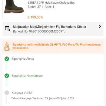 FLO Ayakkabı Bir Haftadır Gelmeyen Sipariş...