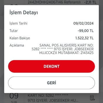 Jobseeker Hesabımdan İzinsiz Para Çekti