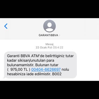 Garanti BBVA ATM’de Sıkışan Ve Geri Verilmeyen Para