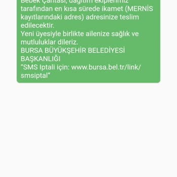 Bursa Büyükşehir Belediyesi Hoşgeldin Bebek Çantası