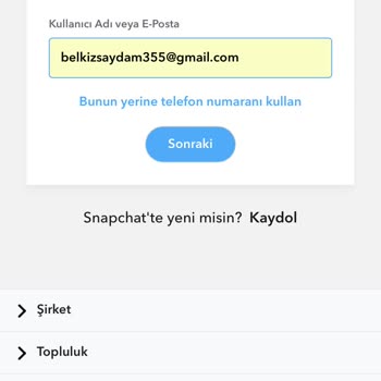 Snapchat! Hesabıma Giriş Yapamıyorum