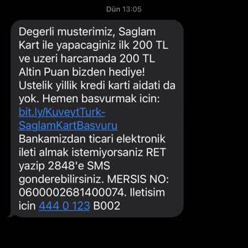 Kuveyt Türk 200 TL İade Sorunu