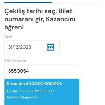Milli Piyango Yıl Başı İkramiyesi