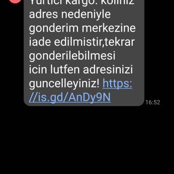 Kargo ile ilgili gelen şüpheli Mesaj