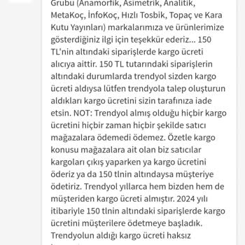 Trendyol 2 Defa Kargo Ücreti Aldı