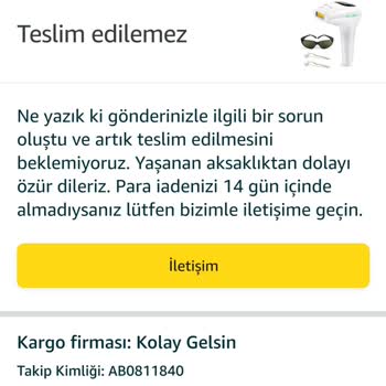 Amazon Siparişi Teslim Etmiyor