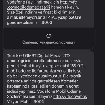 Vodafone Haksız Ücretlendirme Yapılması