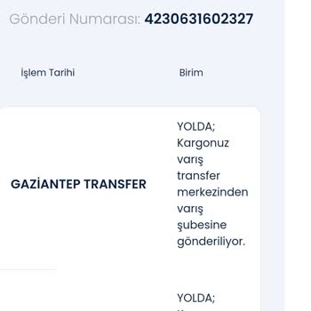 Aras Kargo 4230631602327 Takip Numaralı Ürünüm Nerede?