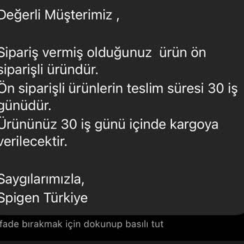 Spigen Türkiye 30 İş Günü Kargo Teslim Süresi Ve Sipariş İptali